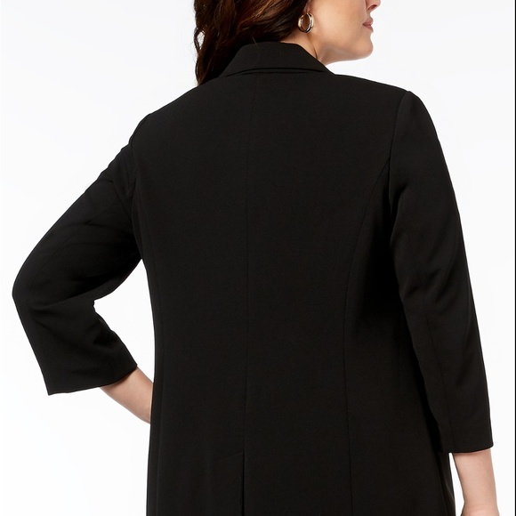 Nine West Notch-Collar Jacket Black Plus Size 3X - Picture 2 of 3